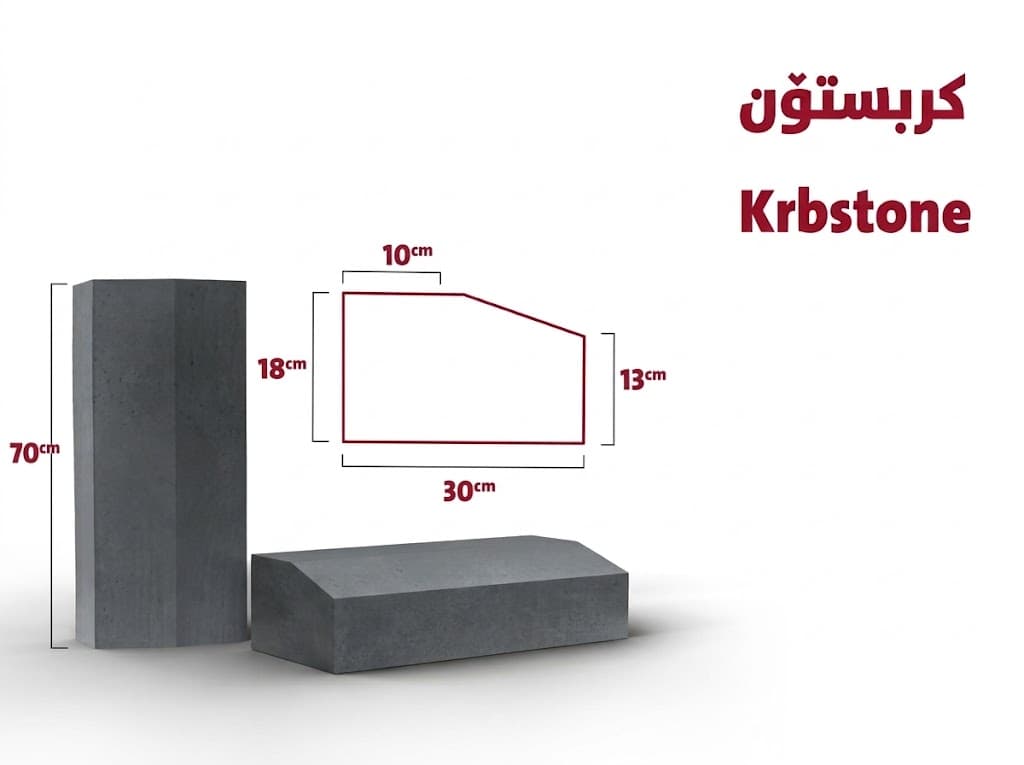 Kerbstone Made by Choman Factory in Iraq (10x18x30 cm)