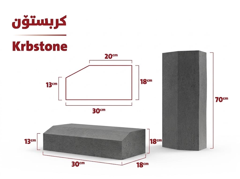 Kerbstone Made by Choman Factory in Iraq (20x18x30 cm)
