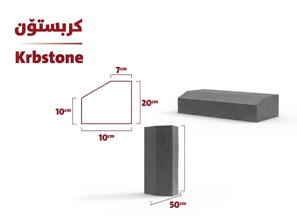 Kerbstone Made by Choman Factory in Iraq (10x10x20 cm)