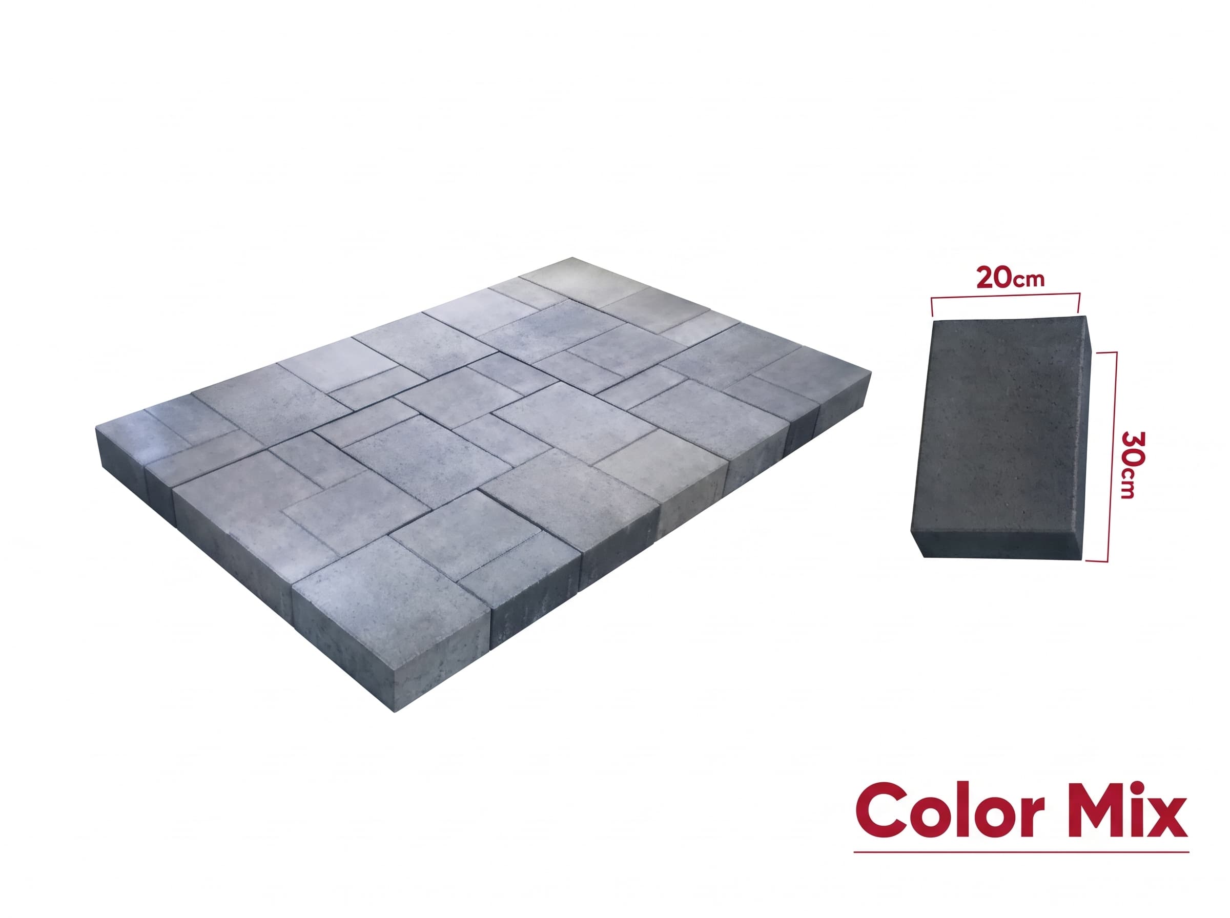 Mix Concrete Paving Block Made by Choman Factory in Iraq (30×20 cm)