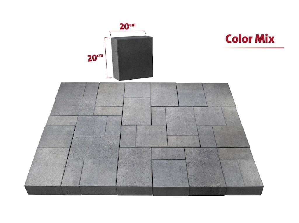Mix Concrete Paving Block Made by Choman Factory in Iraq (20×20 cm)