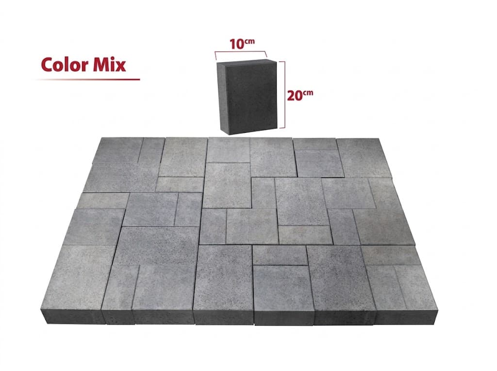 Mix Concrete Paving Block Made by Choman Factory in Iraq (20×10 cm)