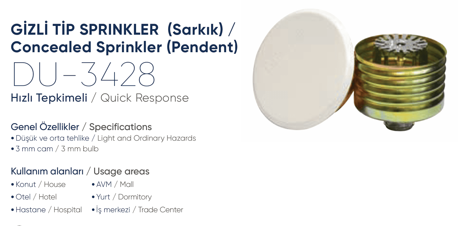 DUYAR Concealed Fire Sprinklers
